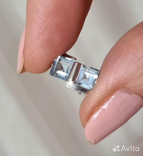 Серьги серебро топазы минималистичный стиль