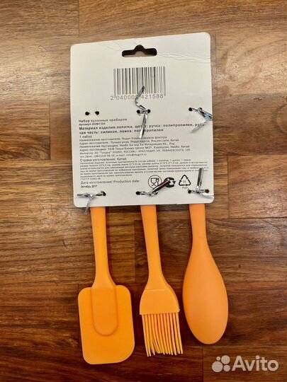 Кухонный набор - лопатка, ложка, кисточка, силикон