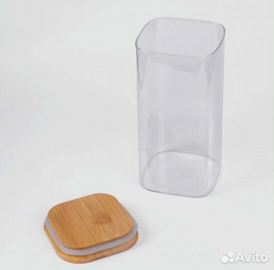 Банки для сыпучих продуктов стеклянные с дерев. кр