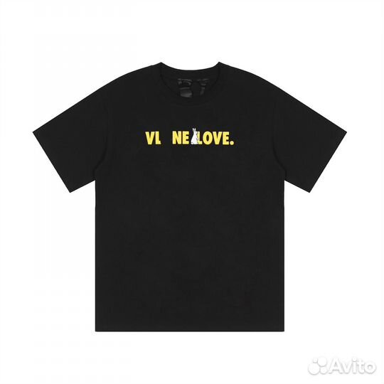 Футболка Vlone X черная с желтым