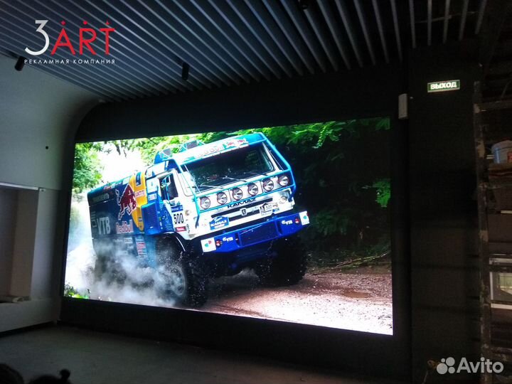 Интерьерный видеоэкран, шаг пикселя 4мм