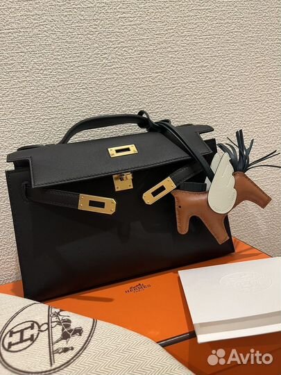 Hermes Kelly Pochette 22 cm black