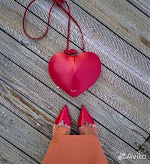 Сумка Alaia натуральная кожа сердечко