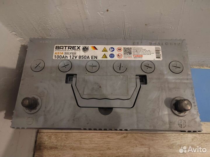 Аккумулятор автомобильный Batrex 12В 100Ah 850A