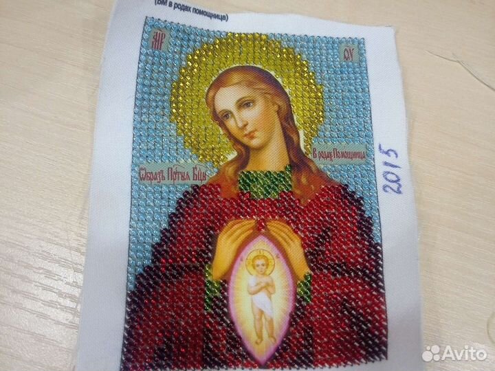 Иконы вышитые бисером без рамок