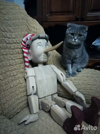 Буратино из дерева. Ручная работа