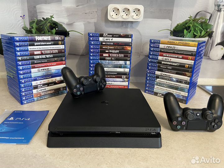 Sony playstation 4 slim + диски