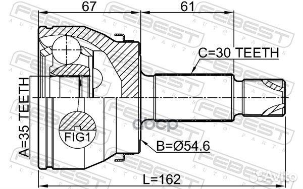 ШРУС наружный 35X55X30 2210-MQ4F 2210-MQ4F Febest