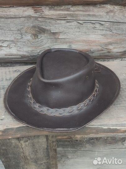 Шляпа мужская кожаная