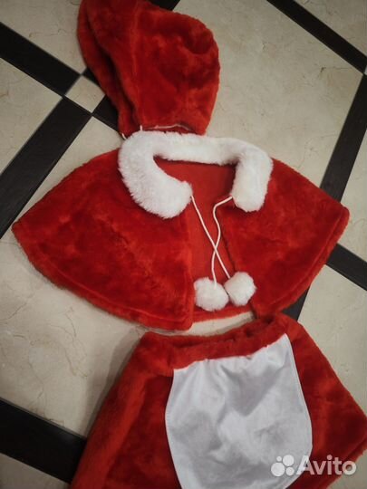 Новогодний костюм для девочки красная шапочка
