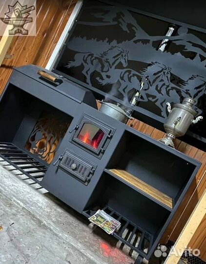 Мангал с крышей 4в1