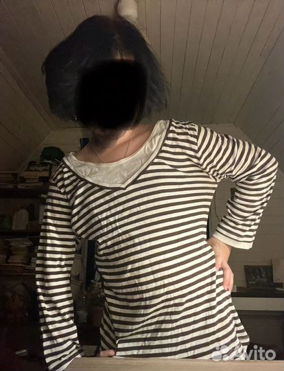 Кофта винтаж в коричневую полоску