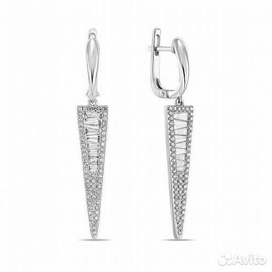 Золотые серьги с бриллиантами 0.752 ct. мюз