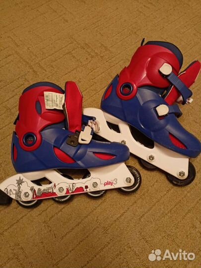 Роликовые коньки детские, шлем и защита