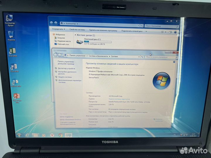 Ноутбук toshiba l350