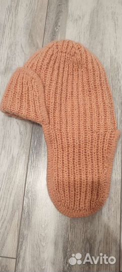 Шапка ушанка женская вязаная