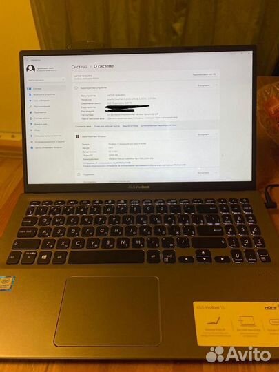 Ноутбук asus i3, 4gb, 256 gb ssd