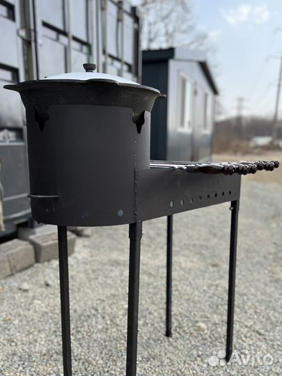 Мангал комбинированный с печью под казан