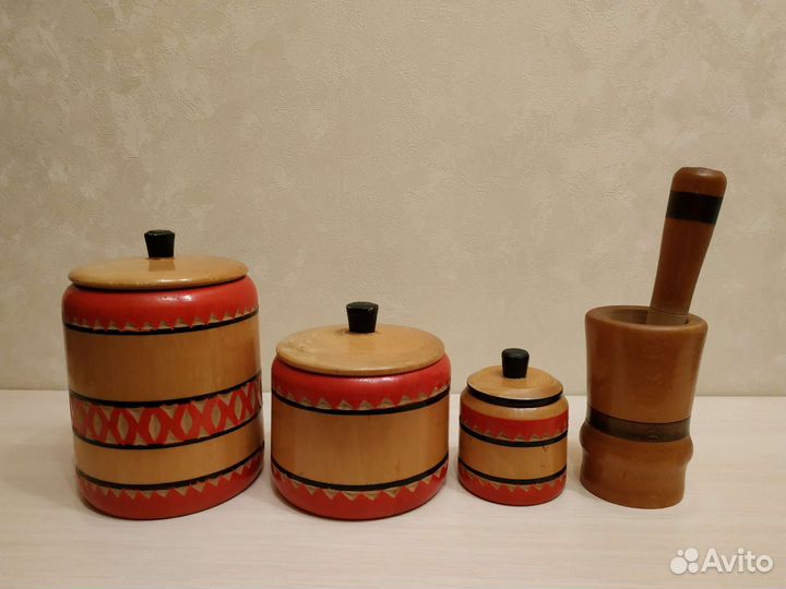 Набор деревянной посуды СССР, ступа СССР