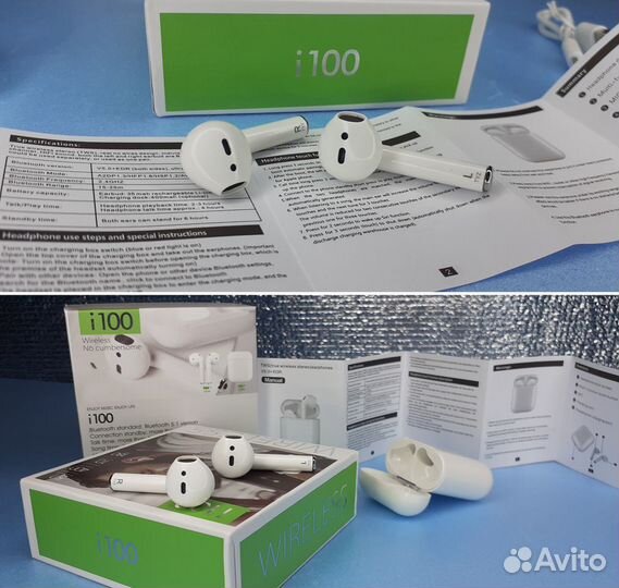 Наушники Беспроводные Tws I100 Airpods Сенсорные