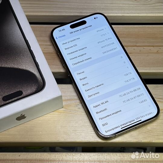 iPhone 15 Pro 128 gb sim+sim, 100% АКБ как новый