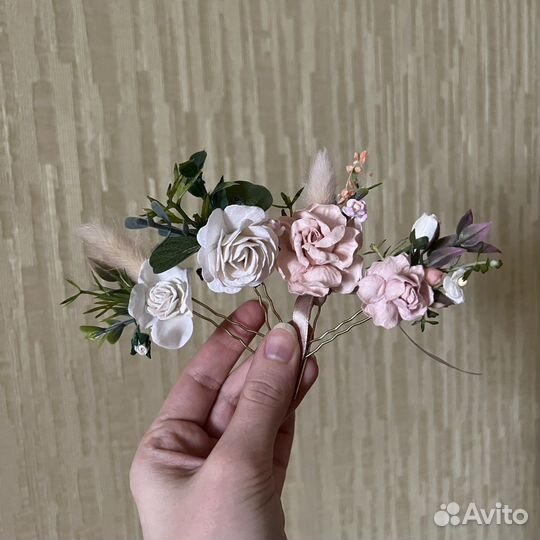 Шпильки для волос с цветами, свадебное украшение