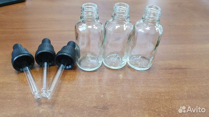 Стеклянные флаконы с пипеткой новые 30 мл