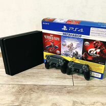 Sony playstation 4 Slim1TB+650игр/87игр+2джойстика