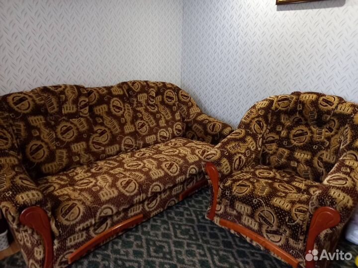 Диван и 2 кресла комплект бу