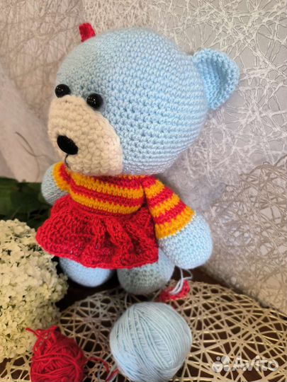 Медвежонок амигуруми ручная работа подарок малышу