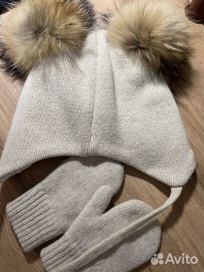 Комплект шапка, варежки