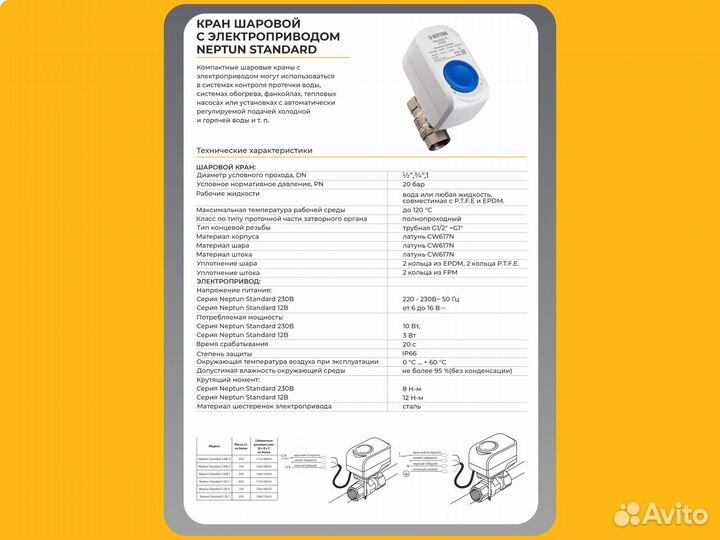 Кран Neptun Standard 230В 3/4