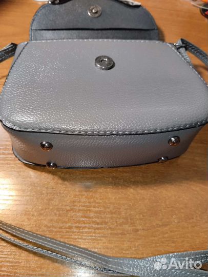 Сумка серая кожаная