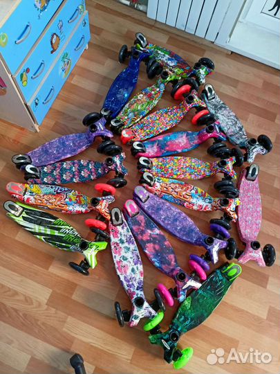 Самокаты maxi Print складные, кол. светятся