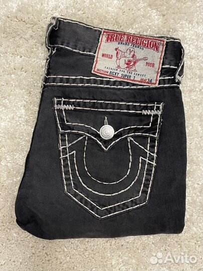 Джинсы True Religion Широкие Черные Ricky Super T