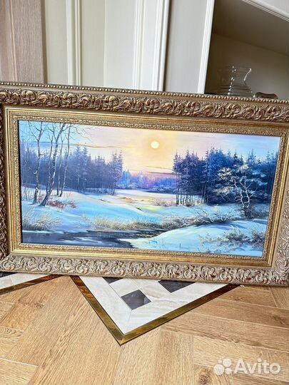 Большая картина/холст/масло в раме/Новиков Ю.В