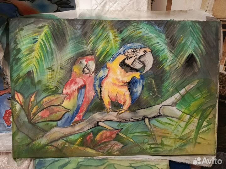 Попугаи батиком