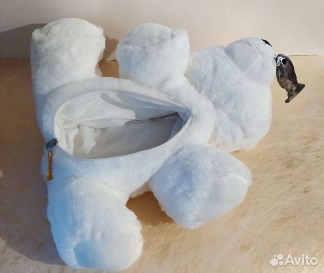 Игрушка медведь с молнией на животе