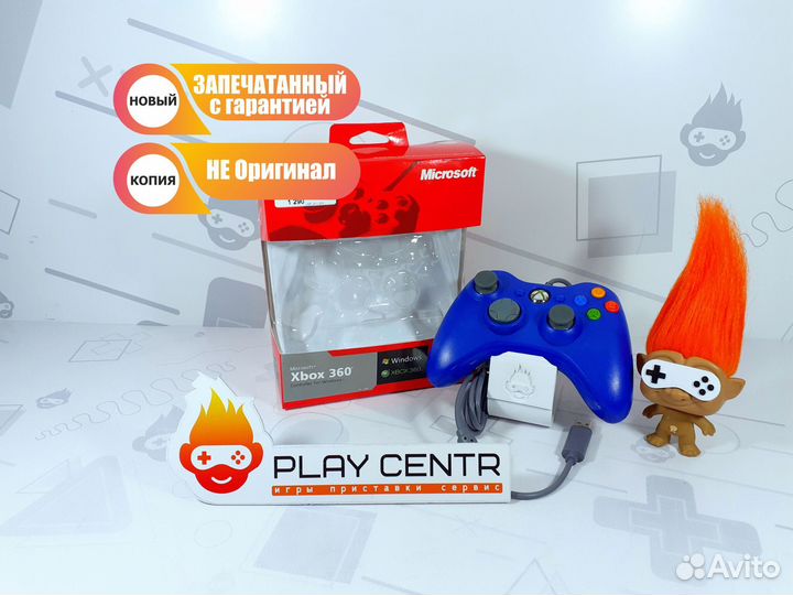 Геймпад для Xbox 360 Проводной Синий