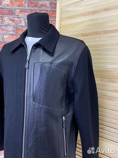 Куртка кашемир + кожа Hermes