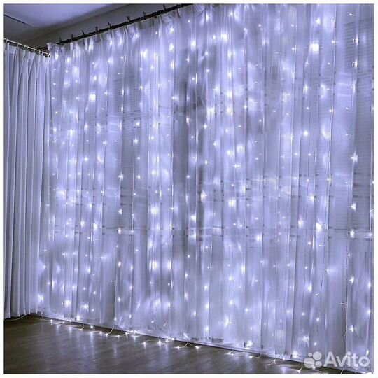 Гирлянда штора 3х3м новая