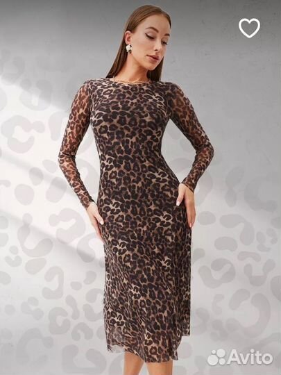 Платье женское леопардовое