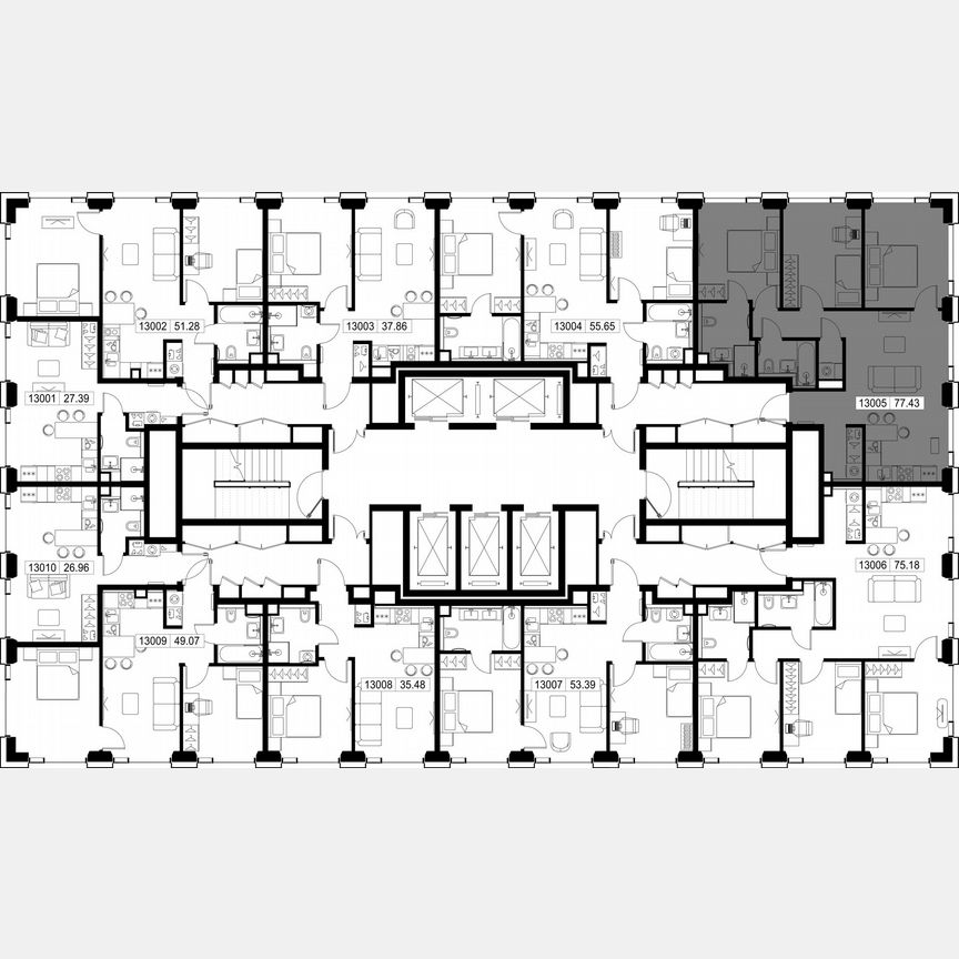 3-к. квартира, 77,4 м², 30/52 эт.