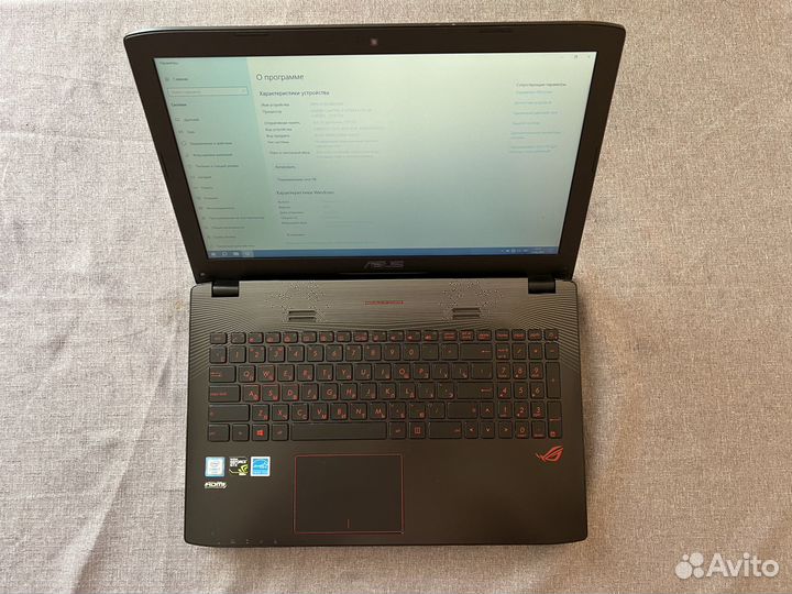 Игровой ноутбук asus ROG GL552VW