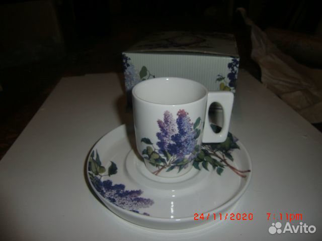 Чайная пара цветы фарфор