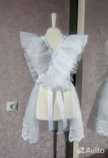 Школьный фартук белый 128-134