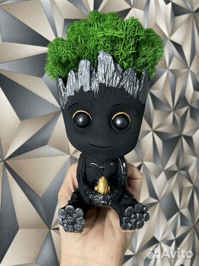 Декор для дома с мхом. Марвел кашпо грут