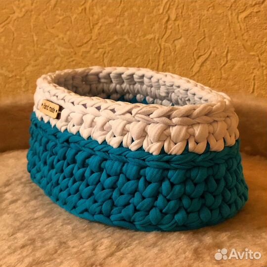 Корзинка из трикотажной пряжи