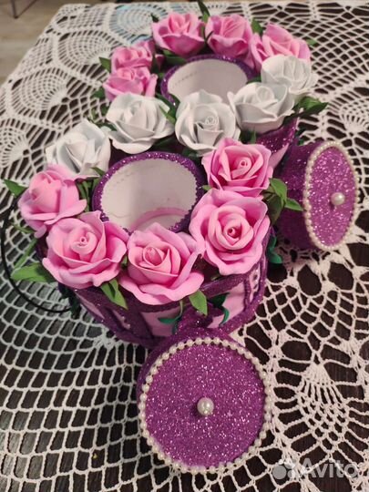 Светильник шкатулки с розами