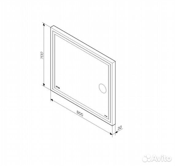 Зеркало с подсветкой в ванную прямоугольное 80 AM